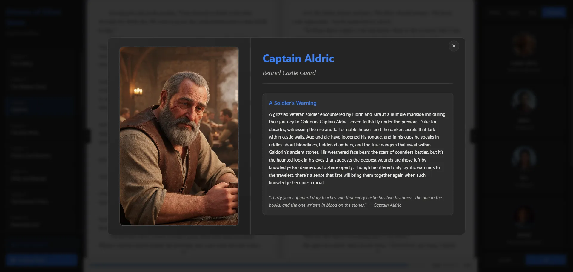 Character - Captain Aldric